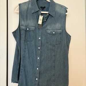 Talbots Sleeveless Denim Top Size 16 NWT
